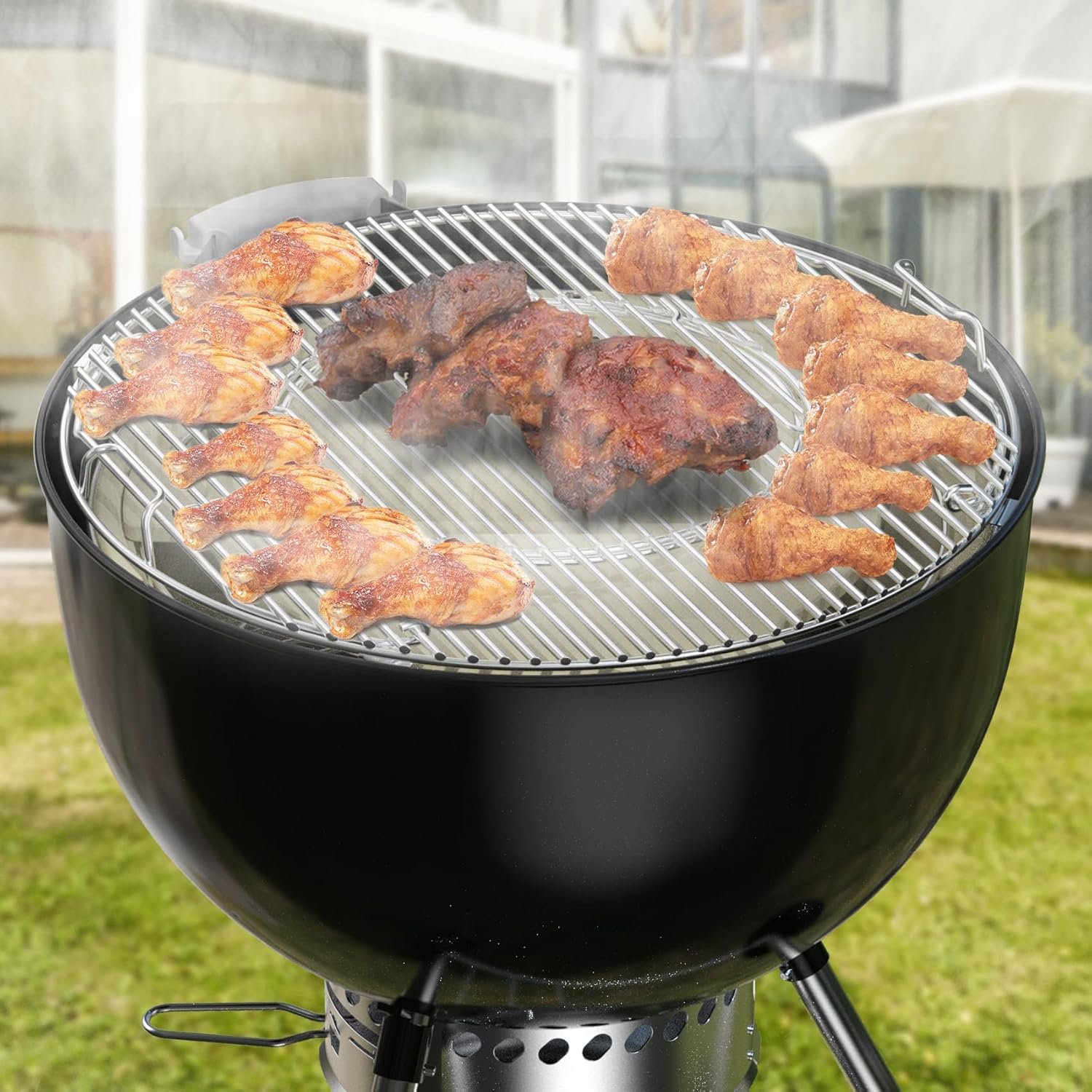 Charkettle Charcoal Firebox Kit, Ceramic Basket with Heat Deflector Compatible with Weber 22-inch Kettle Charcoal Grills - Image 7