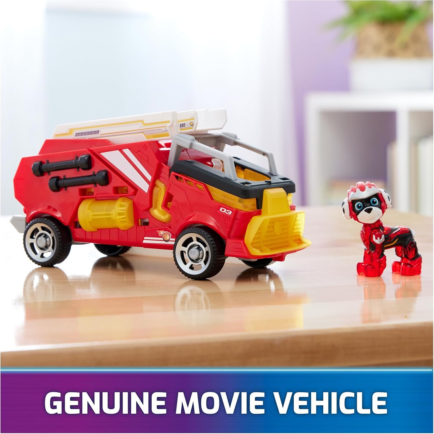 Paw Patrol: The Mighty Movie, Firetruck Toy with Marshall Mighty Pups Action Figure, Lights and Sounds, Kids Toys for Boys & Girls 3+ - Image 3