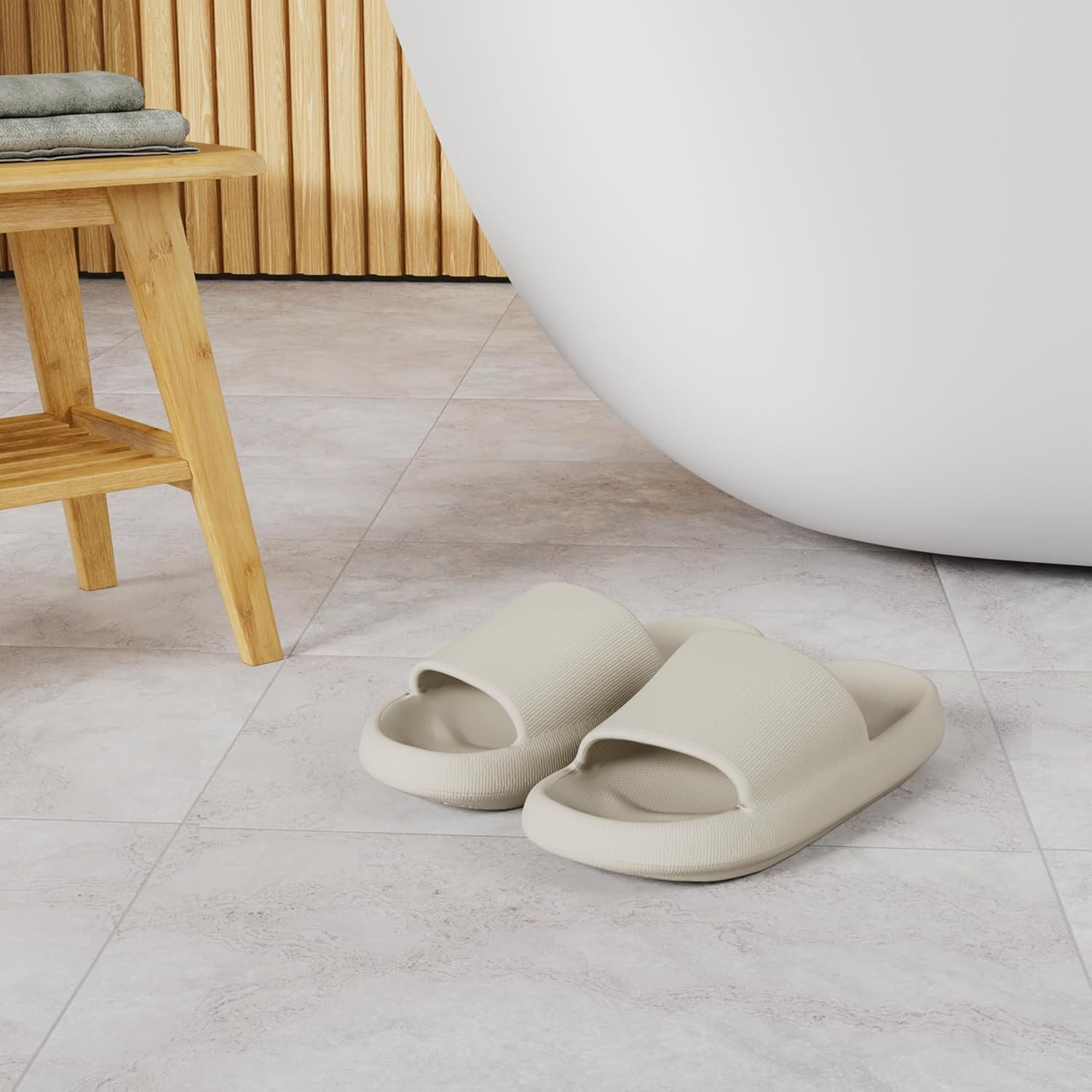 Joomra Pillow Slippers for Women and Men Non Slip Quick Drying Shower Slides Bathroom Sandals | Ultra Cushion | Thick Sole - Image 2