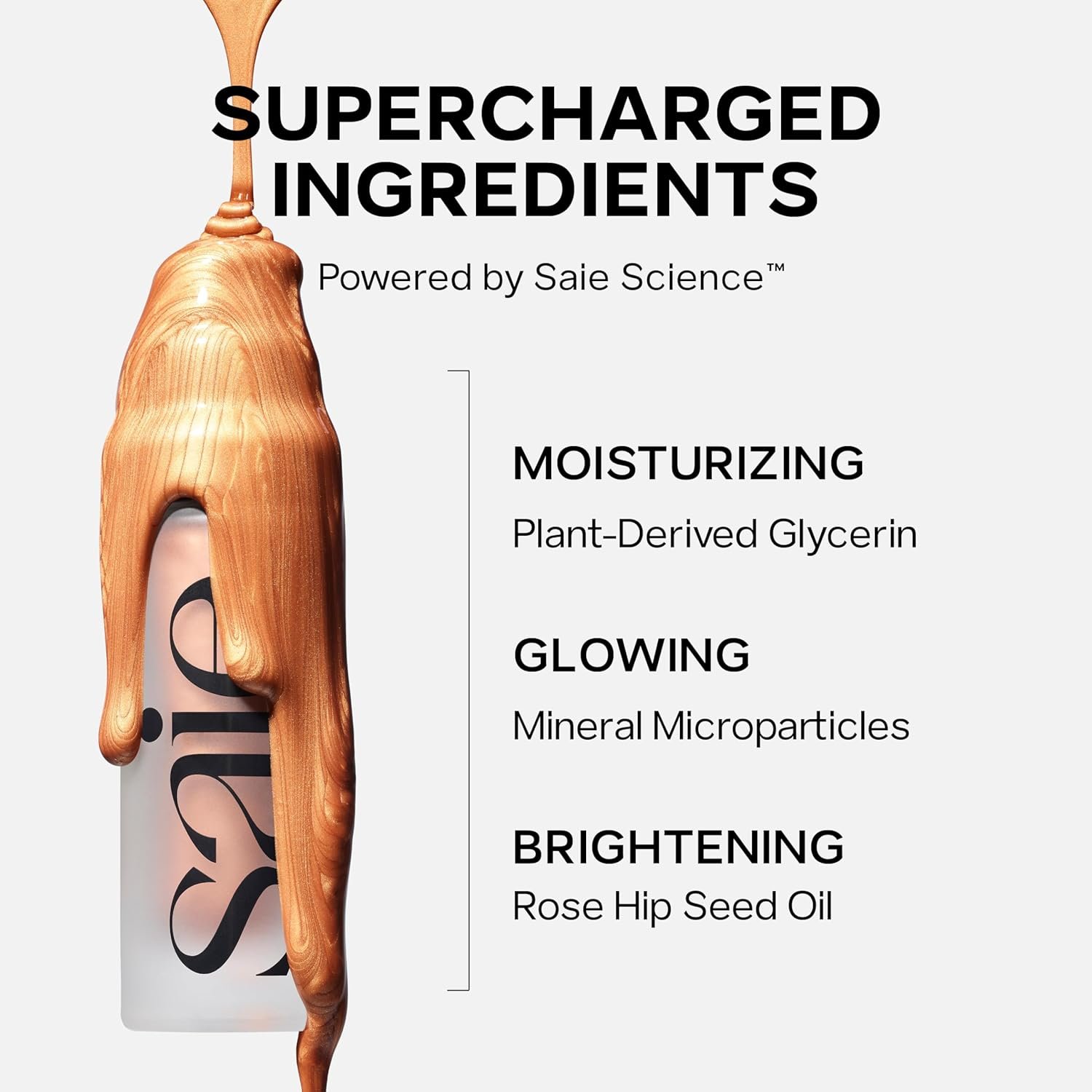 Saie Glowy Super Gel - Hydrating Makeup Primer and Illuminating Glow Serum Enriched with Vitamin C and Squalane Oil - All-Over Liquid Highlighter Makeup for Instant Glass Skin - Starglow (1 oz) - Image 8