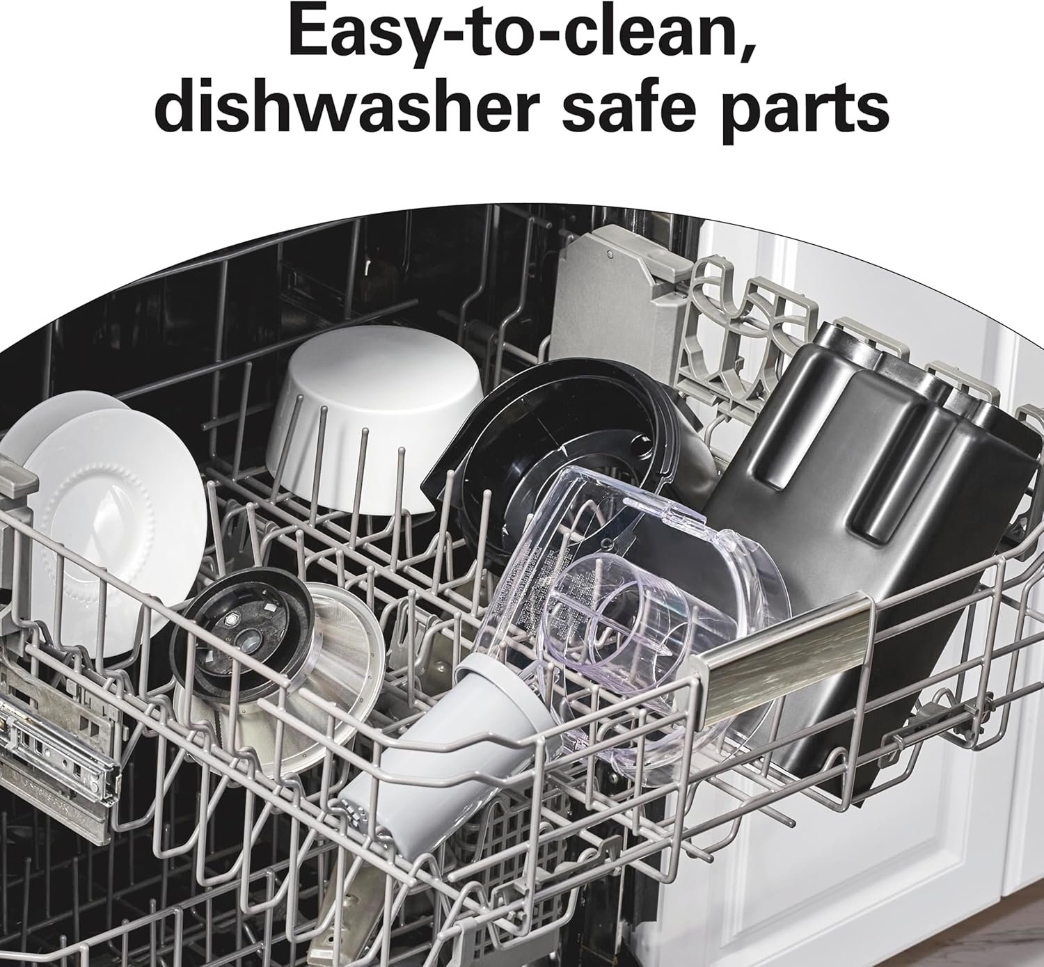 Hamilton Beach HealthSmart Juicer Machine, Compact Centrifugal Extractor, 2.4” Feed Chute for Fruits and Vegetables, Easy to Clean, BPA Free, 400W, Black and Gray (67502) - Image 5