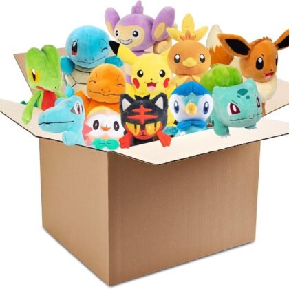 Pokemon 8" Plush Mystery Blind Box 5-Pack - Get Five Officially Licensed 8 Inch Pokemon - Authentic Collectible Soft Stuffed Animal Toy Figures - Gift for Kids, Boys, Girls - 2+