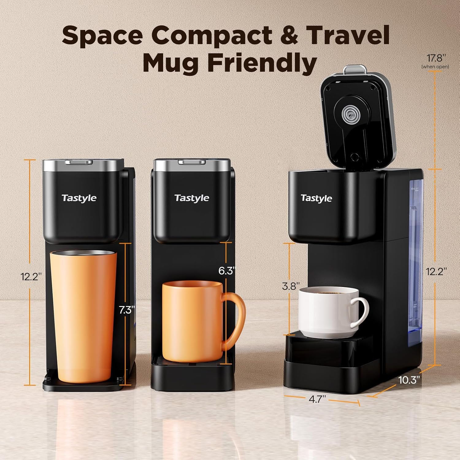 Hot & Iced Coffee Maker with Magnetic K-Pod Organizer (Pods Not Included), Stores 10 Pods, 4-5 Cups Coffee Maker & Single-serve Brewer for K Cup & Grounds, 40oz Removable Water Tank, Black - Image 5