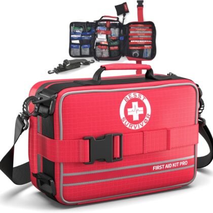 Comprehensive First Aid Kit for Home, Premium Emergency Trauma Kits with Shoulder Strap for Car Camping Gear, Waterproof Survival Kit, Home Essentials, Outdoor Emergency Medical Supplies -324 Piece