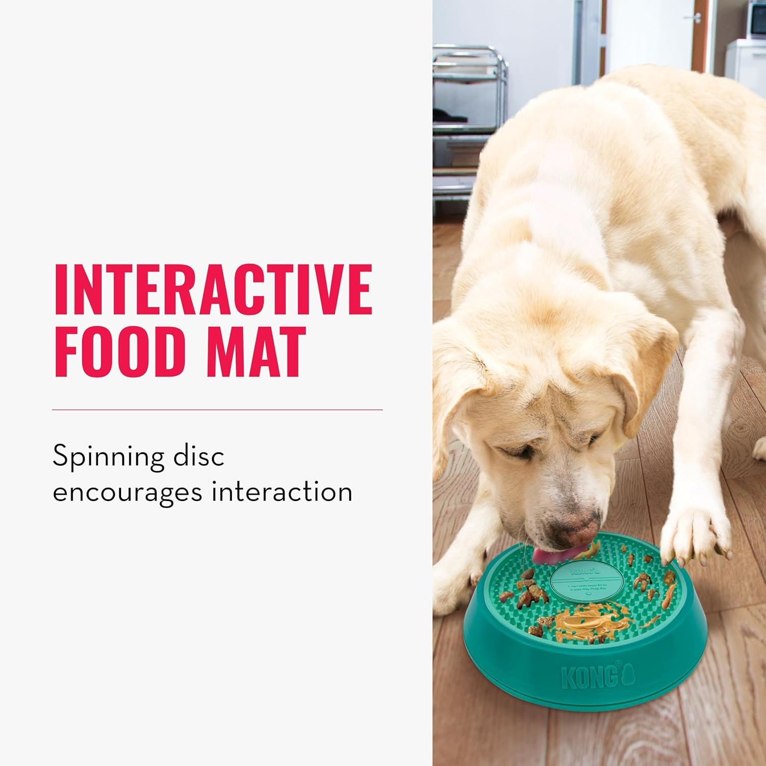 KONG Licks Spinz Rotating Textured Food Pad with Non-Skid Base (Large) - Image 2