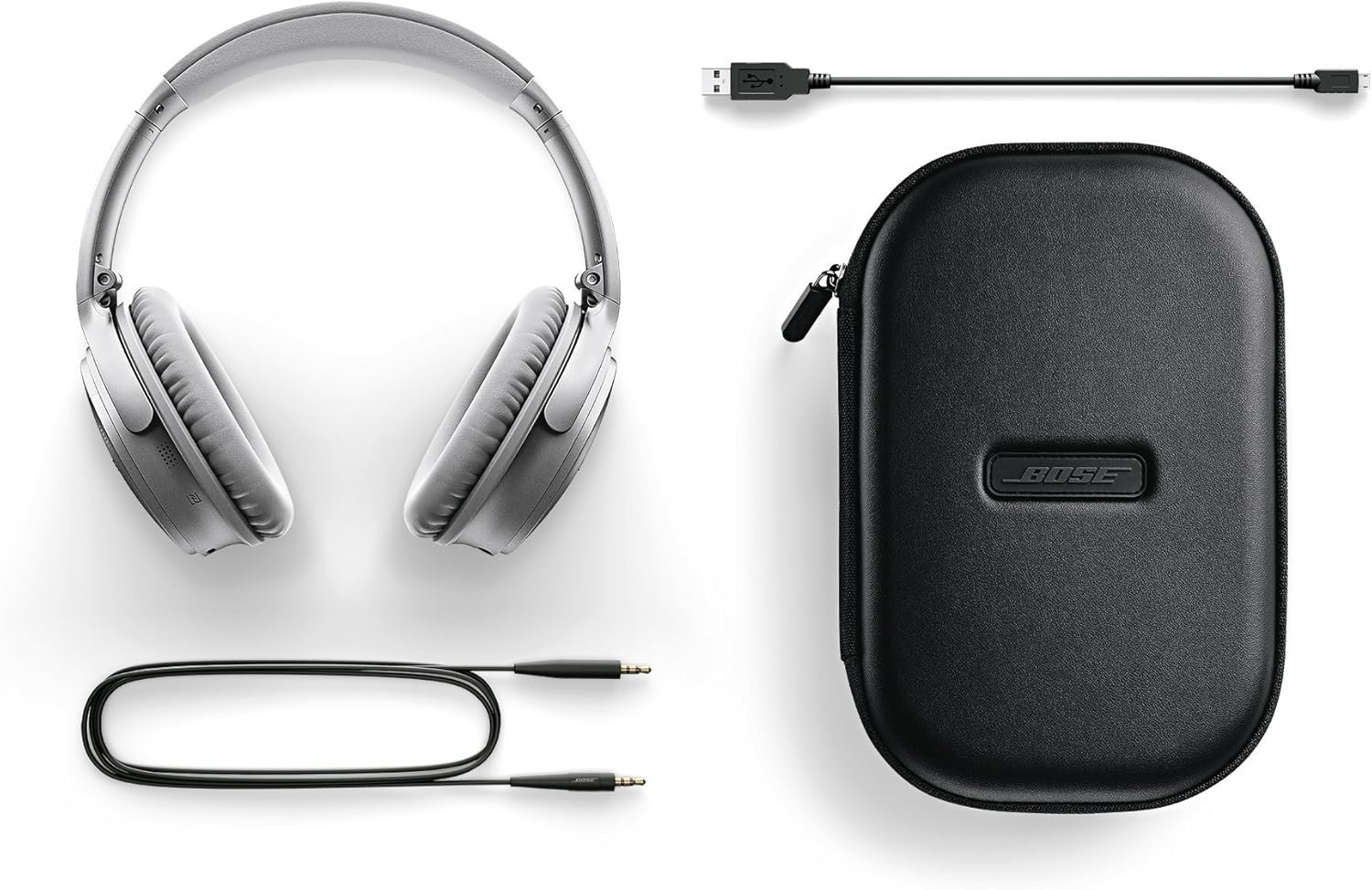 Bose QuietComfort 35 (Series I) Wireless Noise Cancelling Headphones - Silver (Renewed) - Image 5