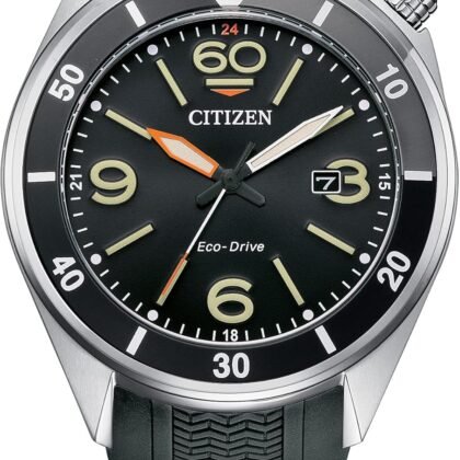 Citizen Men's Eco-Drive Weekender Sport Men's Watch in Stainless Steel and Polyurethane Black Strap, Black Dial (Model: AW1710-04E)