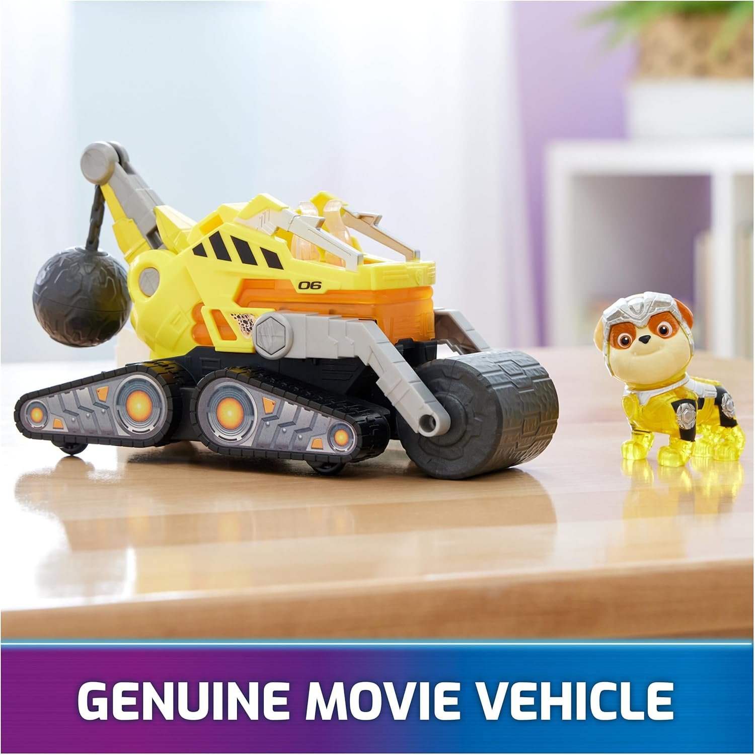 Paw Patrol: The Mighty Movie, Construction Toy Truck with Rubble Mighty Pups Action Figure, Lights and Sounds, Kids Toys for Boys & Girls 3+ - Image 3