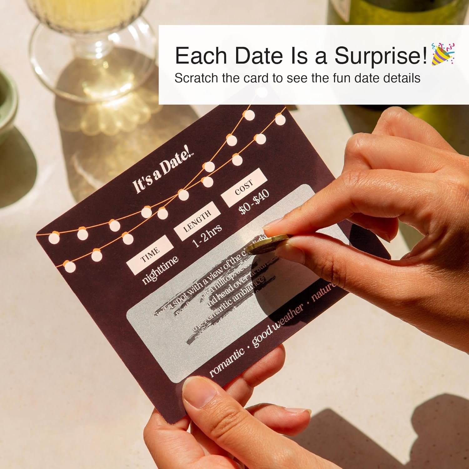 It's a Date!, 40 Fun and Romantic Scratch Off Date Night Ideas for Him, Her, Girlfriend, Boyfriend, Wife, Husband & Couples, Valentine's Gift for Men and Women - Image 4