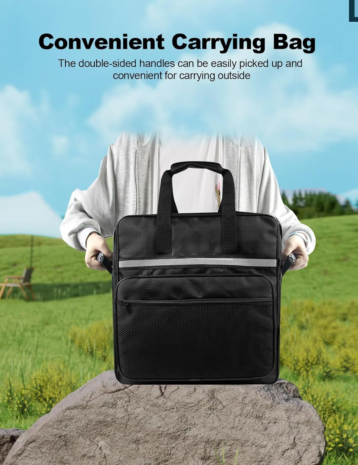 EiiJugaloo Ice Cream Machine Carrying Bag Sorbet Maker Travel Case Heat-Resistant Waterproof Oxford Cloth Storage Bag for Ninja NC701 Swirl by CREAMi Ice Cream and 16oz Soft Serve Maker - Image 5