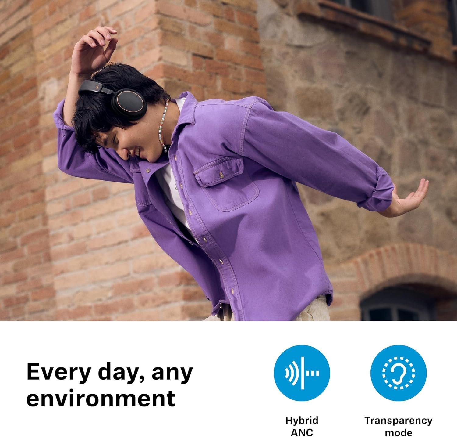 Sennheiser ACCENTUM Wireless Bluetooth Headphones - 50-Hour Battery Life, Audio, Hybrid Noise Cancelling (ANC), All-Day Comfort and Clear Voice Pick-up for Calls, Black/Copper - Image 3