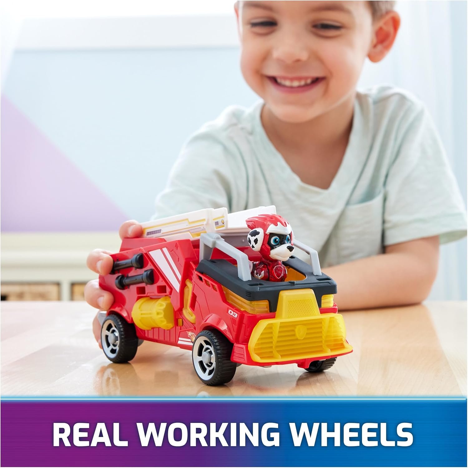 Paw Patrol: The Mighty Movie, Firetruck Toy with Marshall Mighty Pups Action Figure, Lights and Sounds, Kids Toys for Boys & Girls 3+ - Image 7