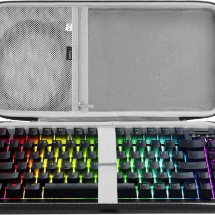 Geekria 75% 84 Key Mechanical Gaming Keyboard Case, Hard Shell Travel Carrying Bag, Compatible with Razer BlackWidow V4 / BlackWidow V4 Pro, GMMK PRO, Keychron Q1 HE (Slim)
