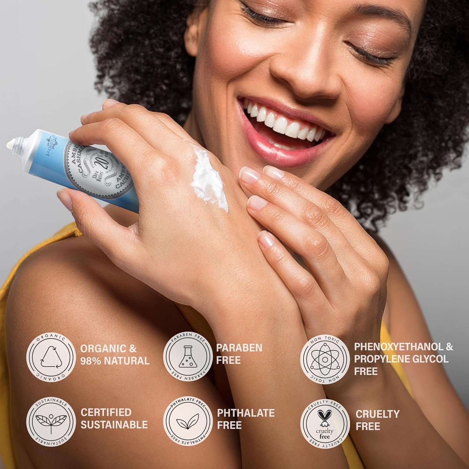 La Chatelaine Hand Cream Trio Tin Gift Set, Ready-To-Gift Tin, Nautral, Made in France with 20% Organic Shea Butter, Nourishing and Moisturizing (Amber Cashmere, Coconut Milk, Lychee Bilberry or Shea) - Image 4