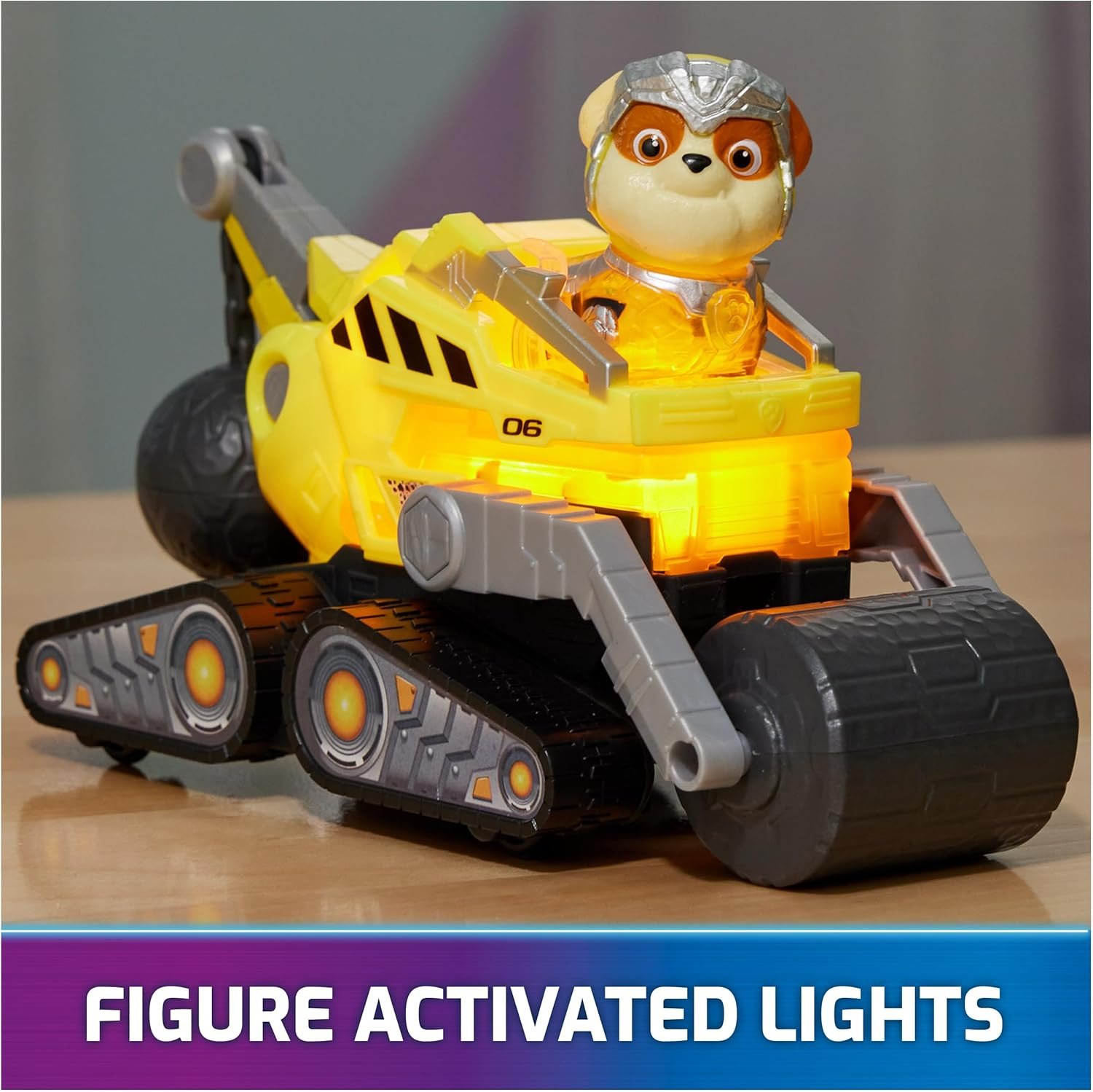Paw Patrol: The Mighty Movie, Construction Toy Truck with Rubble Mighty Pups Action Figure, Lights and Sounds, Kids Toys for Boys & Girls 3+ - Image 2