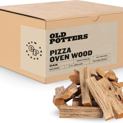 Old Potters Kiln Dried Pizza Oven Cooking Logs, Approx 12 lbs, Wood Logs for Pizza Ovens, Grills and Smokers, Solo Stove Mesa XL, Oak~ 6 Inch Mini Log, Product of USA (790 Cubic Inches)