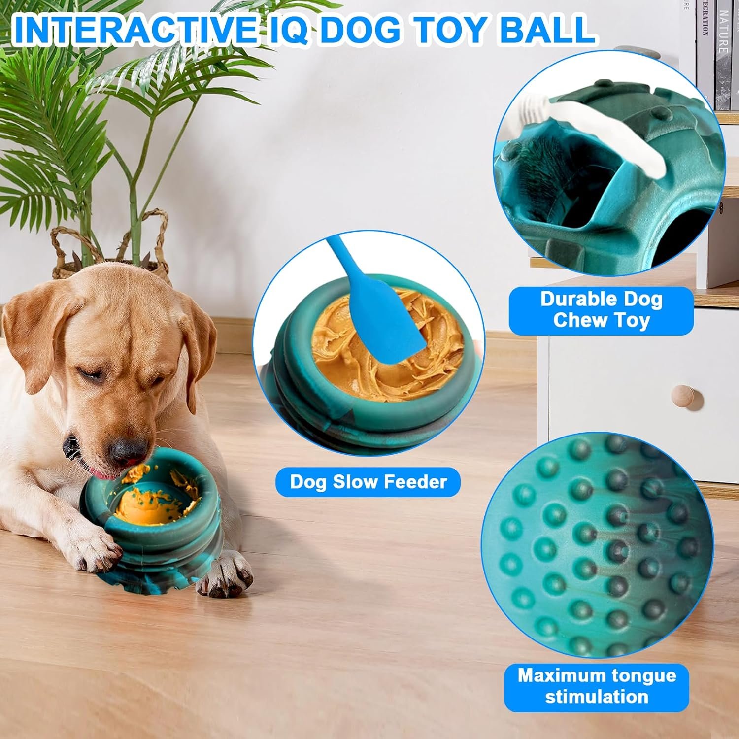 Yipetor Frozen Treat Dispensing Dog Toy - Large Chew Toy, Freezable Fillable Rubber, Reduces Anxiety, Easy to Clean, Interactive Puzzle (Large) - Image 3