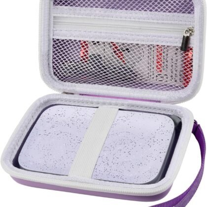 Case Compatible with HP Sprocket Portable 2x3/ Select 2.3x3.4/ 2nd Edition Printer, Travel Carrying Organizer Holder Fits for Zink Photo Paper, USB Cable and More Accessories (Box Only) - Purple