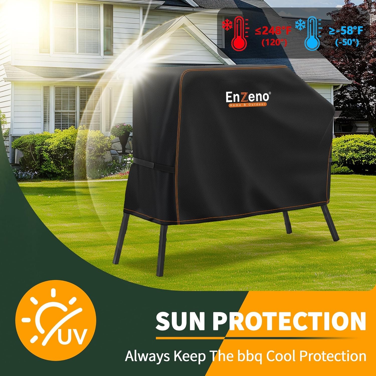 Enzeno Grill Cover for Blackstone 22 inch Griddle with Hood and Stand,Barbeque Griddle Cover Waterproof,BBQ Gas Grill Cover with Windproof Straps,Griddle Accessories for Blackstone 22 and 17 inch - Image 5