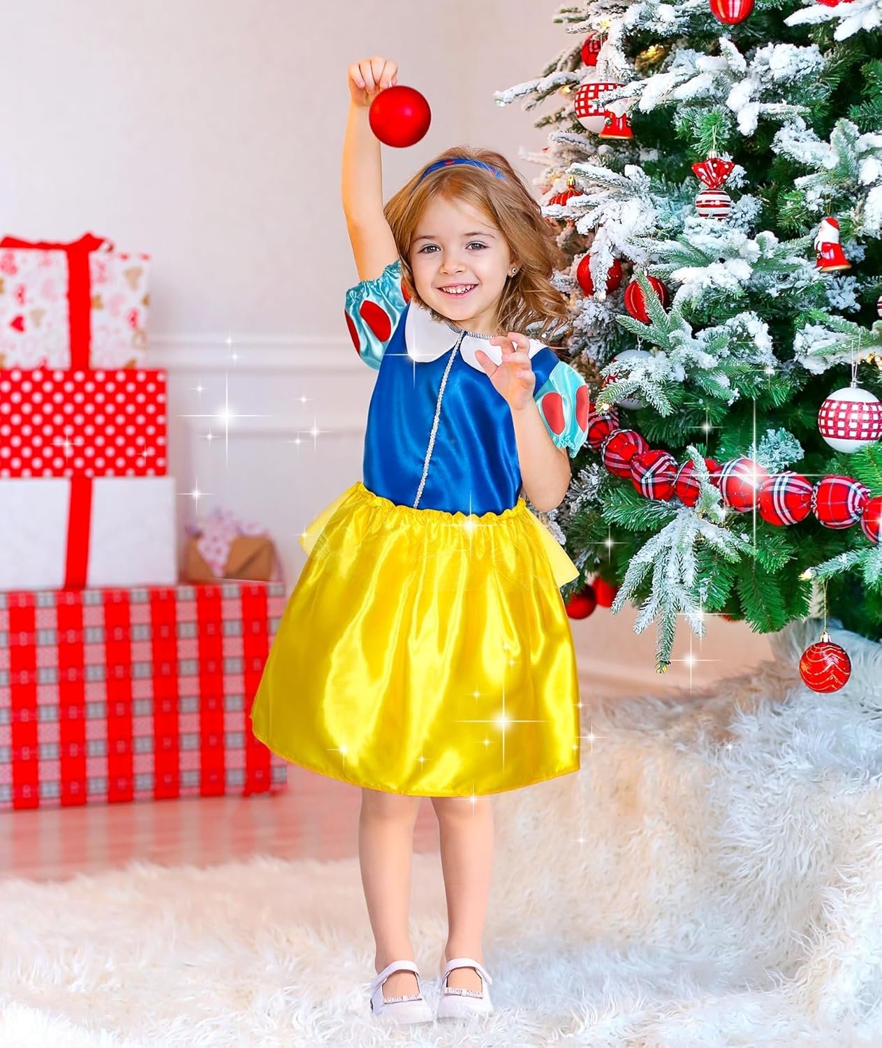 SOLIEHOO Girls Princess Dress Up Trunk, Pretend Play Costumes Princess Role Play Set 15pcs Girls Dress up Clothes for Toddler Age 3 4 5 6 Years with 4 Tops,4 Princess Dresses Crown Necklaces - Image 2