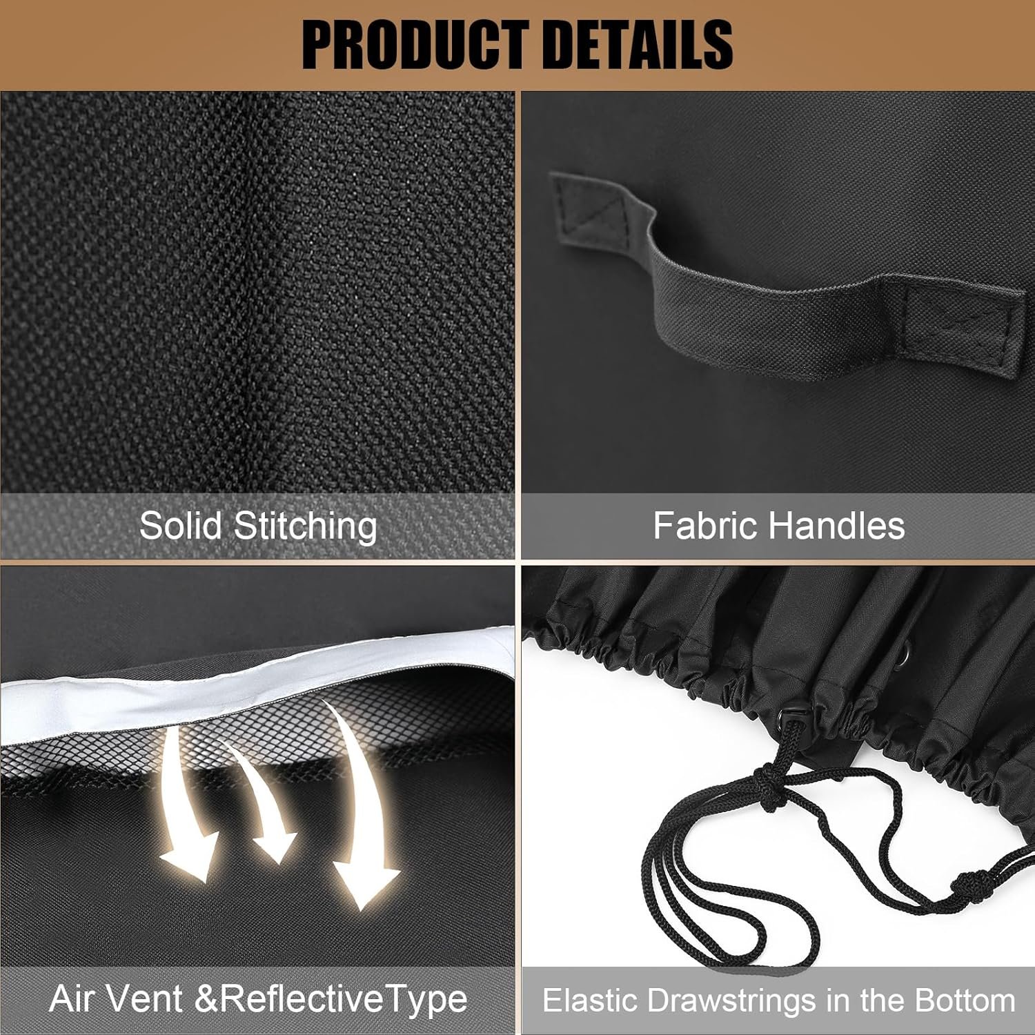 QuliMetal Grill Cover for Traeger Pro 22/575 Series - 600D Heavy Duty Waterproof BBQ Grill Cover for Treager Pro 22/575,Z Grills 550B and More Weather Outdoor Wood Pellet Smoker Protector - Image 4