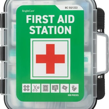 Large Wall Mountable & Portable First Aid Kit Cabinet for Business, Office, School, Warehouse & Workplace Safety – OSHA Compliant Emergency Medical Supplies with Tilting Shelves & Mounting Hardware