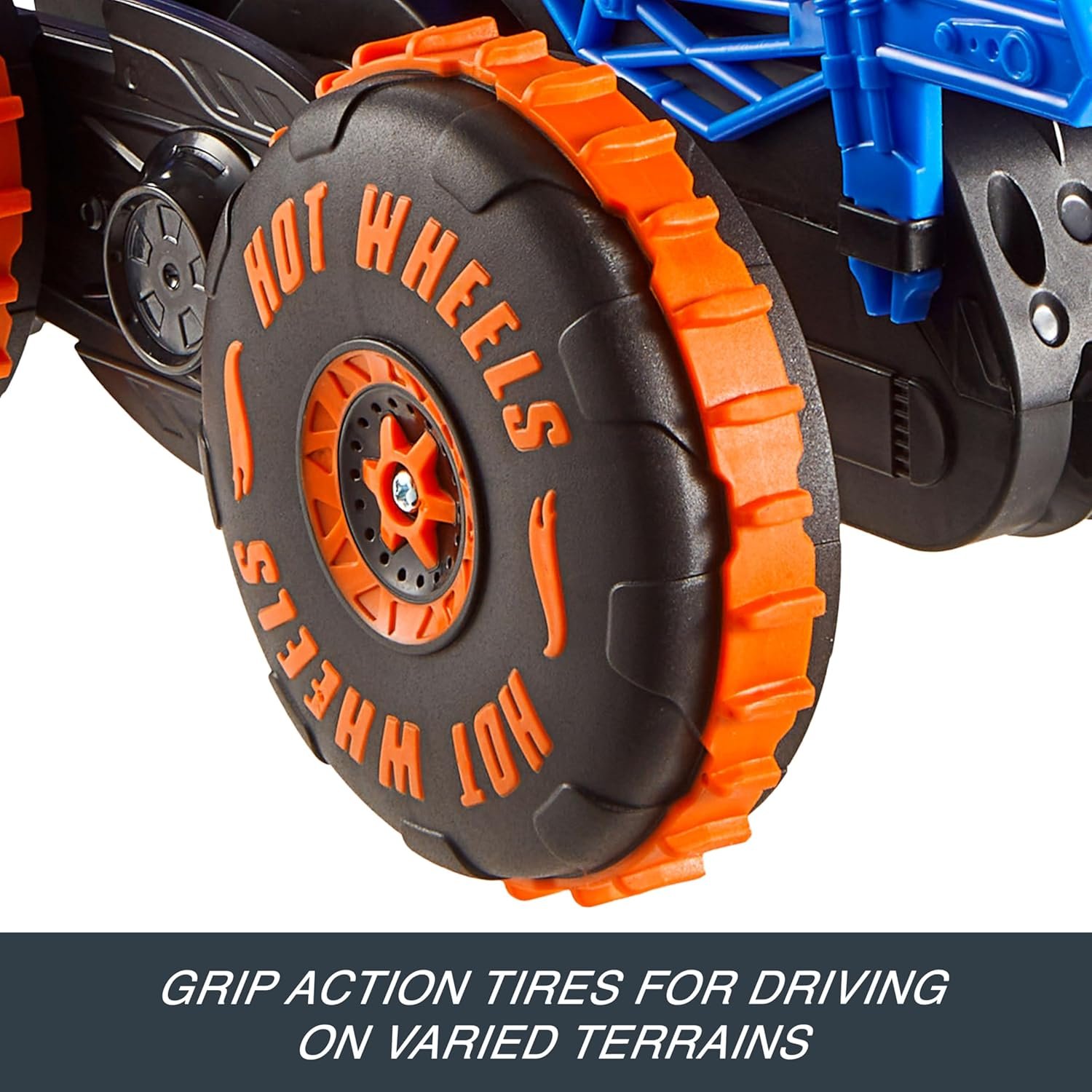 Hot Wheels Monster Trucks Remote Control Toy Vehicle, Large-Scale RC Tiger Shark Climber with 3 Modes of Play for Racing, Climbing & Stunting - Image 5