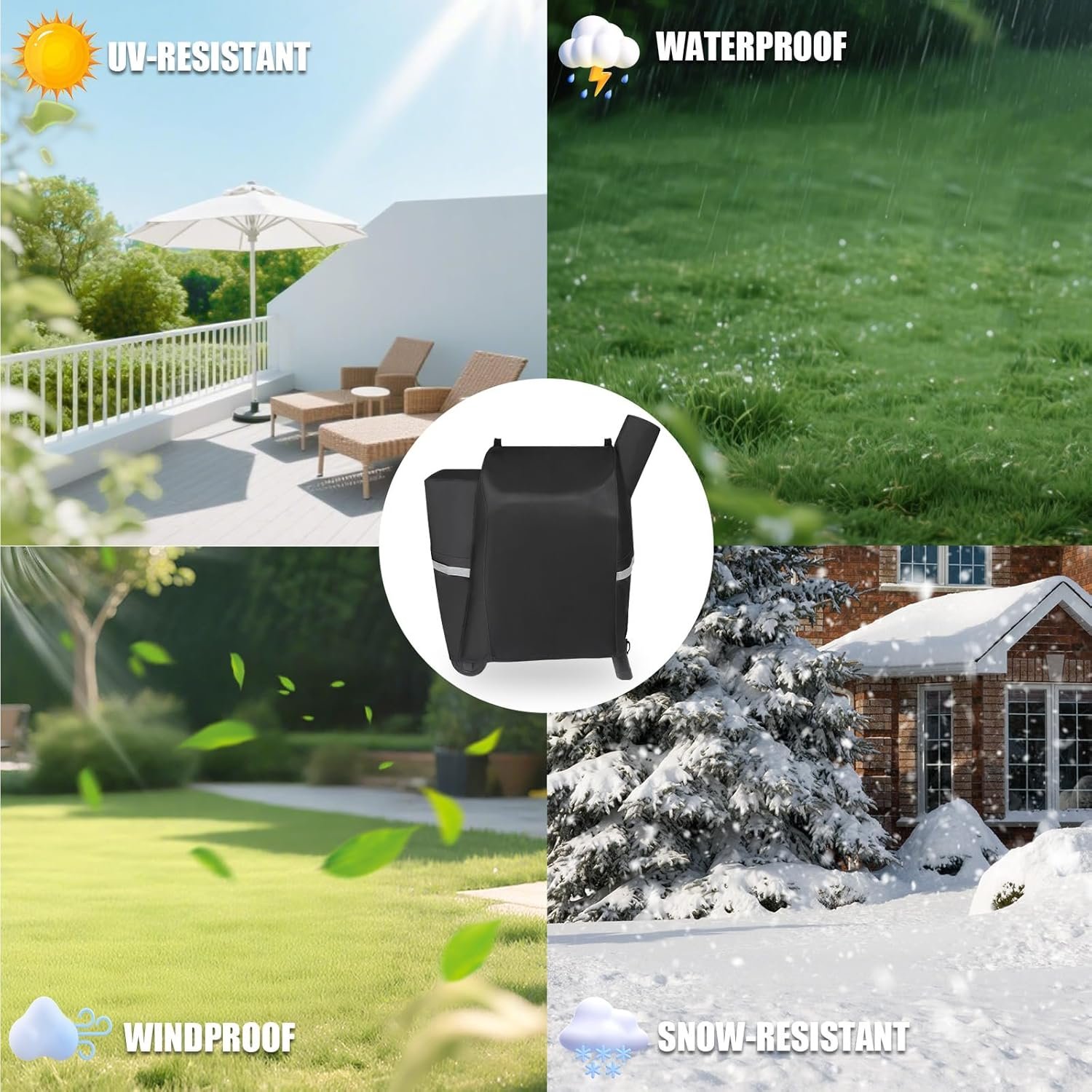 QuliMetal Grill Cover for Traeger Pro 22/575 Series - 600D Heavy Duty Waterproof BBQ Grill Cover for Treager Pro 22/575,Z Grills 550B and More Weather Outdoor Wood Pellet Smoker Protector - Image 7