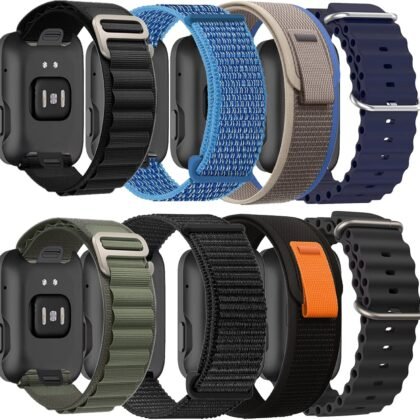 8 Pack Alpine Loop+Sport loop+Trail Loop+Ocean Band Compatible with Apple-Watch-Ultra3-Band 49mm 46mm 45mm 44mm for Men Women,Breathable forUltra 3/2/1 iWatch SE 3 2 1 Serie 11 10 9 8 7 6 5 4