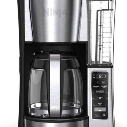 Ninja 12-Cup Programmable Coffee Brewer, 2 Brew Styles, Adjustable Warm Plate, 60oz Water Reservoir, Delay Brew - Black/Stainless Steel