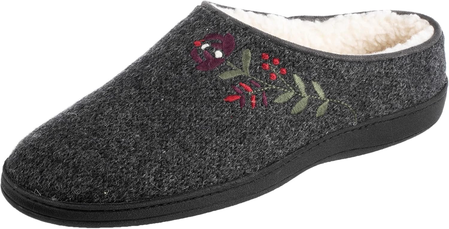 Acorn womens Flora Hoodback Slippers With Soft Cozy Berber Lining and Indoor/Outdoor Rubber SoleSlipper