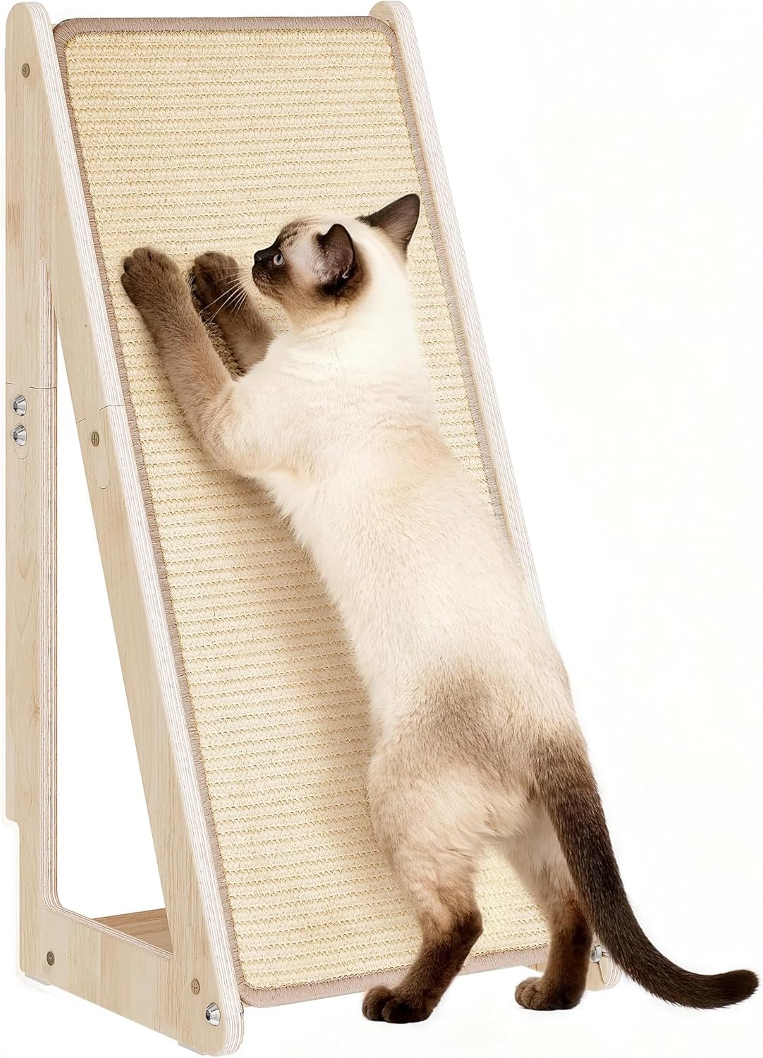 26.4'' Sisal Cat Scratcher Ramp for Indoor Large Cats, Vertical Scratching Post, Wooden Cat Furniture - Image 7