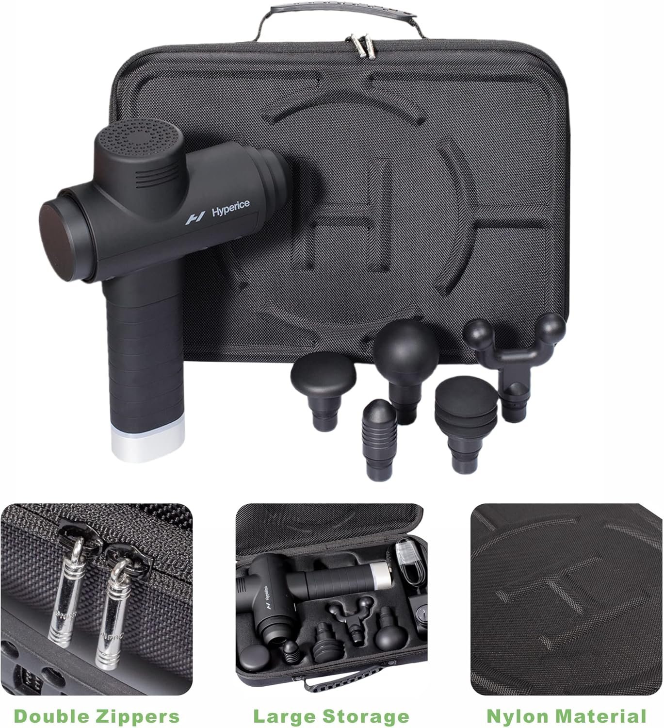 BUBM Carrying Case Compatible with Hypervolt 2 Pro,Travel Storage Organizer compatible with Hypervolt Plus Hard Shell Bag Massage Gun Device Holder - Image 3