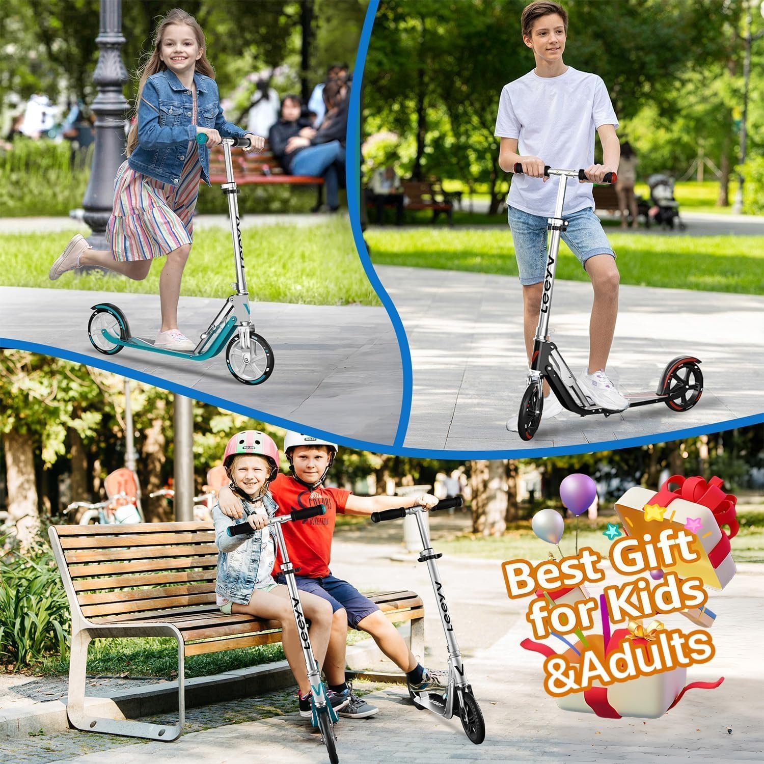 Adult Scooter with Big Wheels | Adjustable Height, Foldable Aluminum Frame | Smooth Ride for Urban Commuting and Outdoor Fun | Suitable for Teens 8-12 | 220 lbs Weight Limit - Image 7
