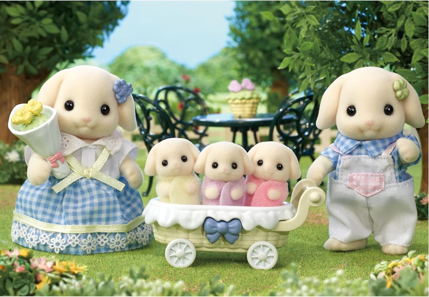 Calico Critters Flora Rabbit Family - Set of 5 Collectible Doll Figures for Children Ages 3+ - Image 3