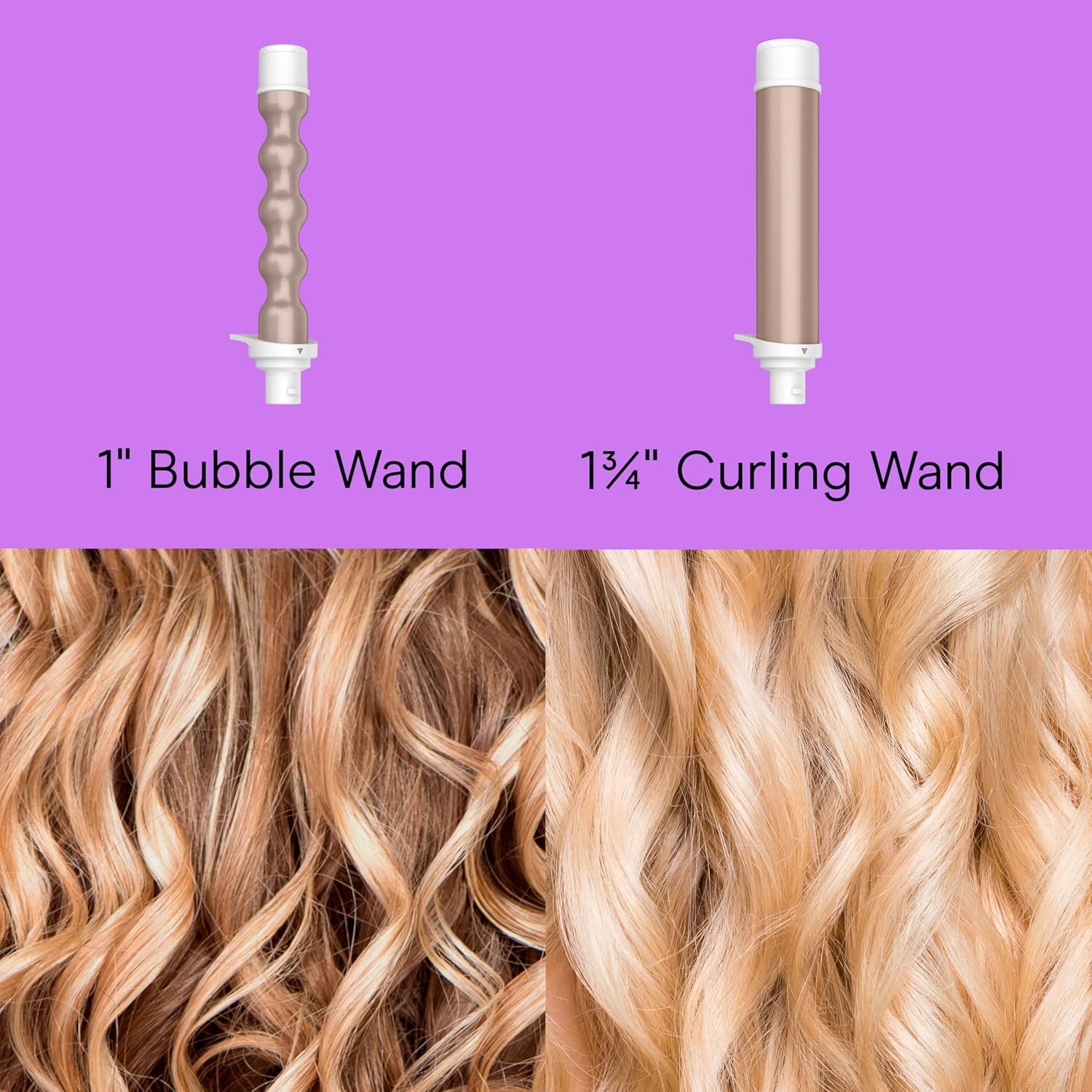 Conair Double Ceramic Multi-Attachment Hair Styler, 5-in-1 Hair Curling Wand Set to Create Curls, Waves, and Blowouts, Ceramic Technology Eliminates Damaging Hot Spots, White/Rose Gold - Image 4