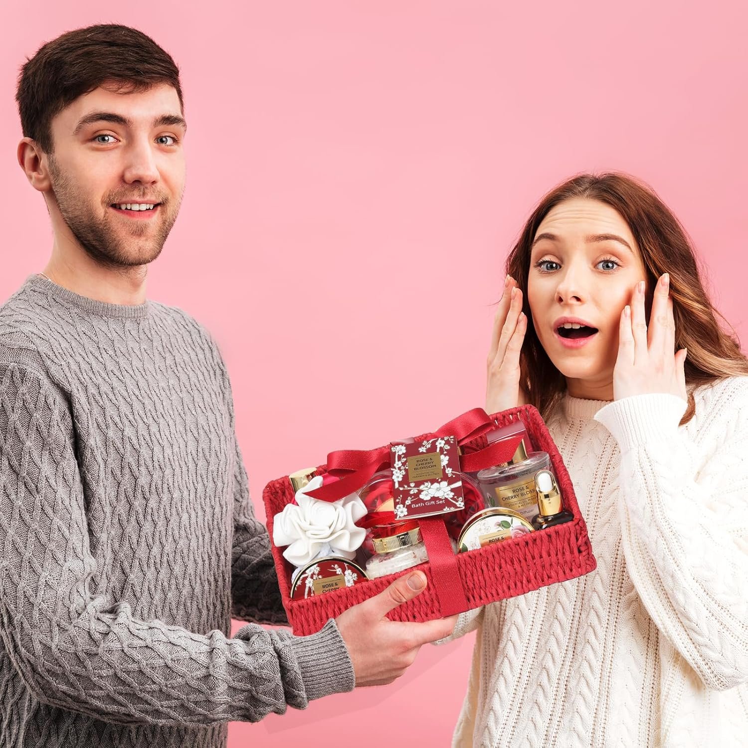 25Pcs Valentines Day Gifts for Women - Luxury Bath and Body Spa Gift Basket for Women with Necklace | Relaxing Care Kit Christmas Mothers Day Gifts for Mom Gift Baskets for Anniversary - Image 6