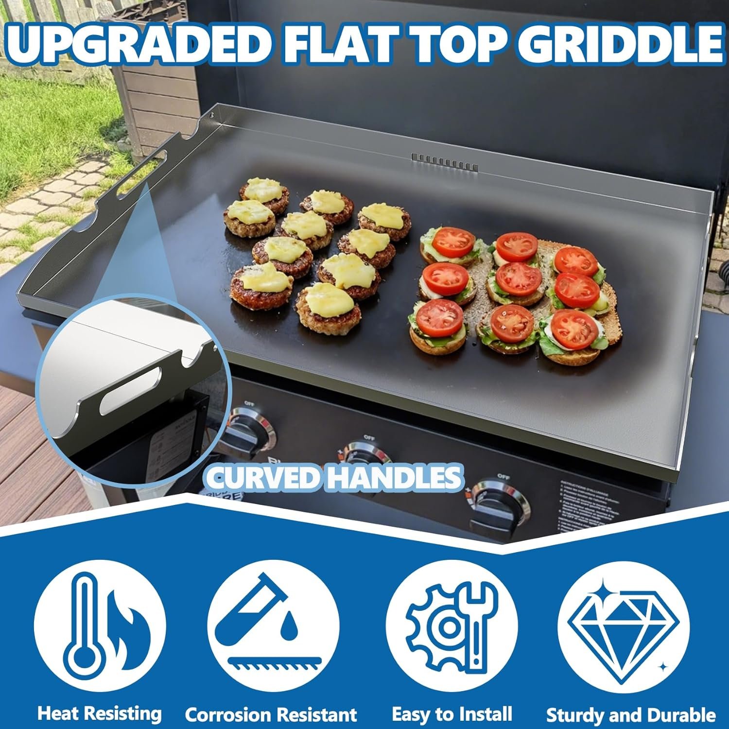 SafBbcue for Blackstone Griddle Replacement Top 36 inch Upgrade Flat Top Griddle for Blackstone Flat Top Replacement 1565 1841 2149 1560 1836 1984, Heavy Carbon Steel - Image 2