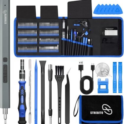 STREBITO Electric Screwdriver, 144-in-1 Precision Screwdriver Set, 120 Magnetic Bits, Organized Storage and Portability, Small Tool Kit for Electronics, PC, Computer and Laptop