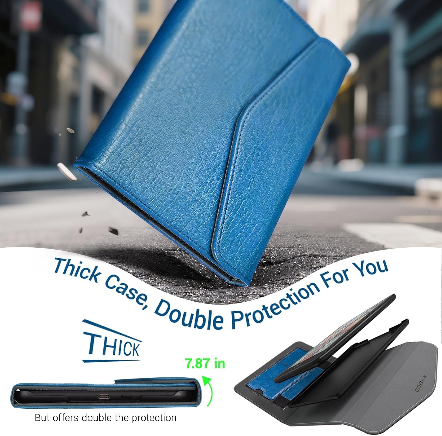 CoBak Premium Stand Case for Kindle Paperwhite & Kindle Colorsoft 7" & Kobo with Hand Strap – Automatic Wake/Sleep, Stylish & Durable, Comfortable Reading & Protection, Compatible with iPhone Stand - Image 4