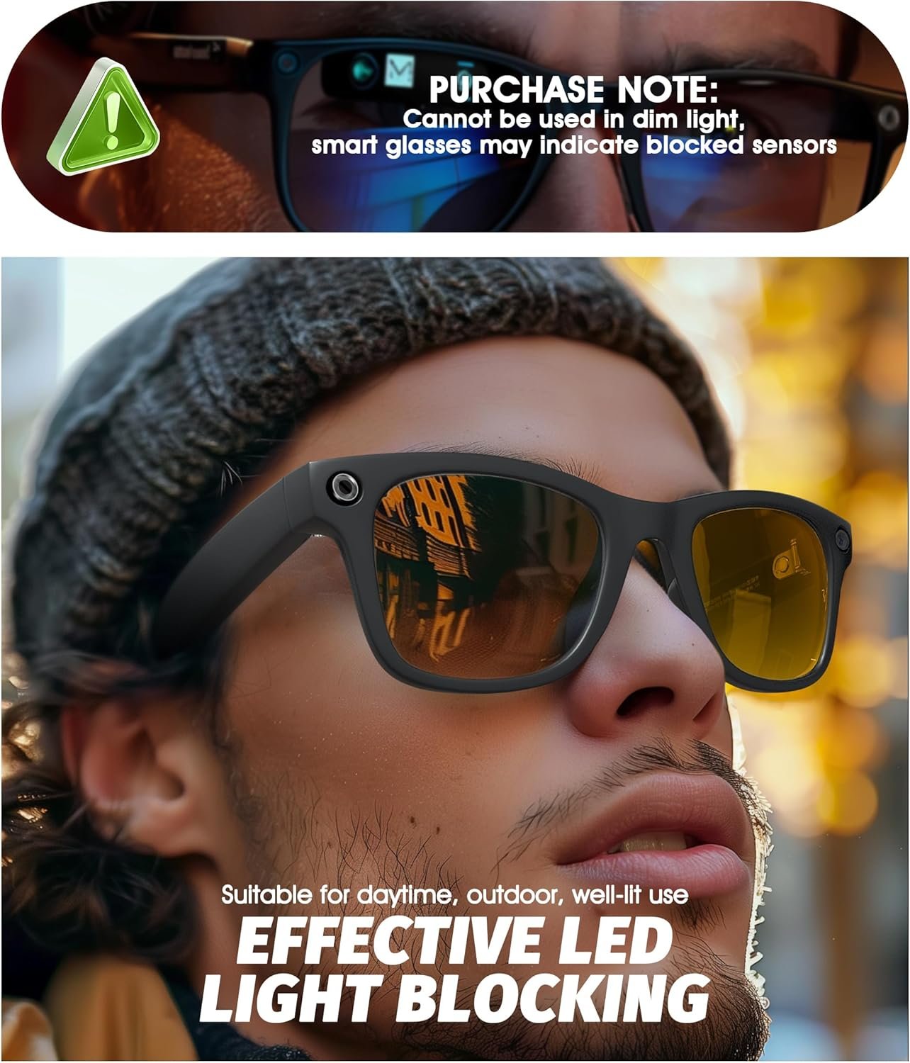 Seltureone 12 Pcs for Meta Glasses Light Cover Compatible with Ray-Ban Meta Wayfarer/Skyler/Headliner/Oakley Meta HSTN Smart Glasses Accessories Blackout LED Light Blocking Tempered Film - Image 2