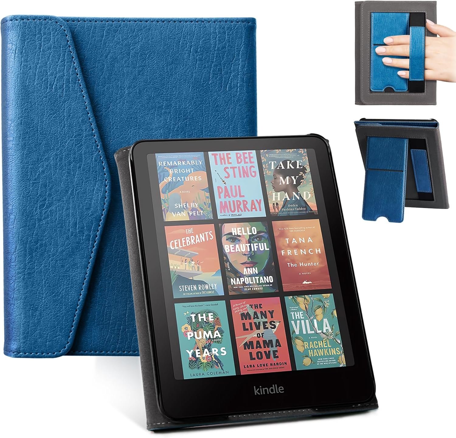 CoBak Premium Stand Case for Kindle Paperwhite & Kindle Colorsoft 7" & Kobo with Hand Strap – Automatic Wake/Sleep, Stylish & Durable, Comfortable Reading & Protection, Compatible with iPhone Stand