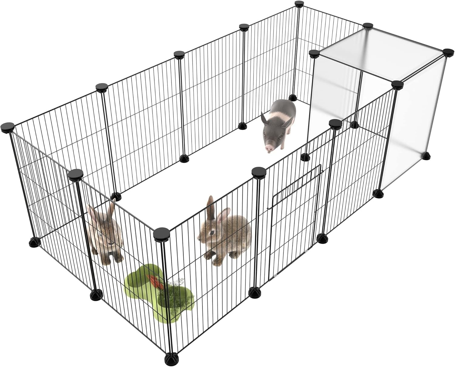 HOMIDEC Pet Playpen,Small Animals Cage DIY Wire Portable Yard Fence with Door for Indoor/Outdoor Use,Puppies,Kitties,Bunny,Turtle 48" x 24" x 16" - Image 9
