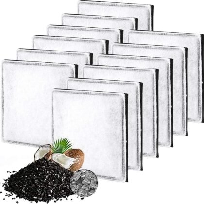 Replacement Carbon Filters, Pet Water Filters Fountain Filters Compatible with Catit Mini Flower Fountain, Pack of 12