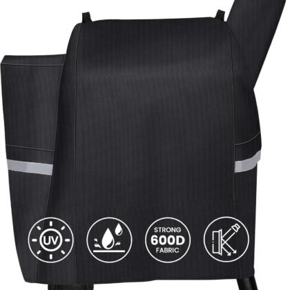 QuliMetal Grill Cover for Traeger Pro 22/575 Series - 600D Heavy Duty Waterproof BBQ Grill Cover for Treager Pro 22/575,Z Grills 550B and More Weather Outdoor Wood Pellet Smoker Protector