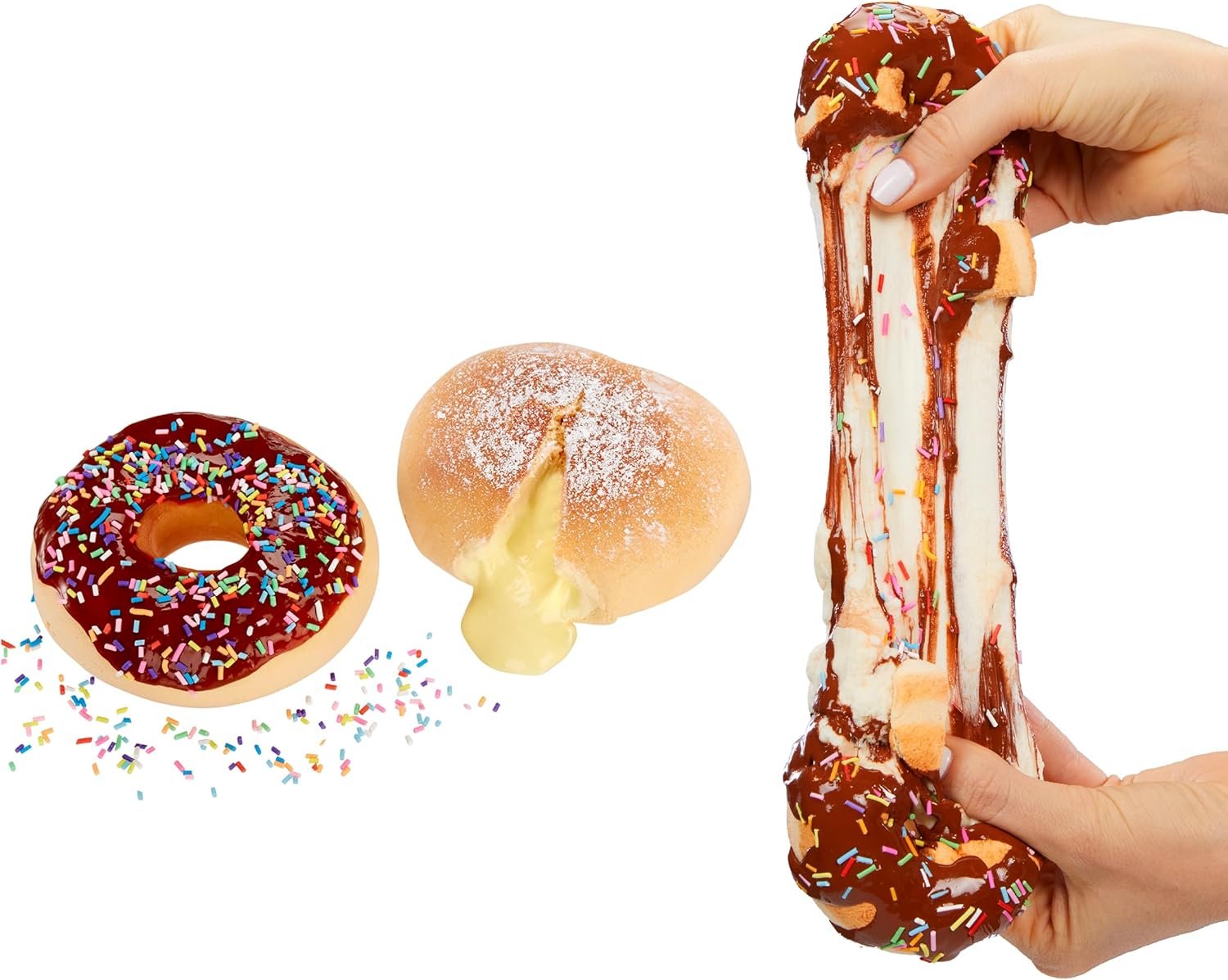 Slime Life Choco Icing Round & Cream Filled Donuts DIY Slime Kit - Unboxing Ingredients to Make, Smash, and Stretch Your Food Slime, Ages 8+ - Image 2