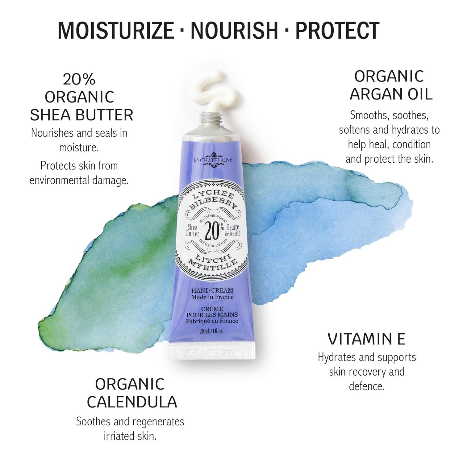 La Chatelaine Hand Cream Trio Tin Gift Set, Ready-To-Gift Tin, Nautral, Made in France with 20% Organic Shea Butter, Nourishing and Moisturizing (Amber Cashmere, Coconut Milk, Lychee Bilberry or Shea) - Image 2