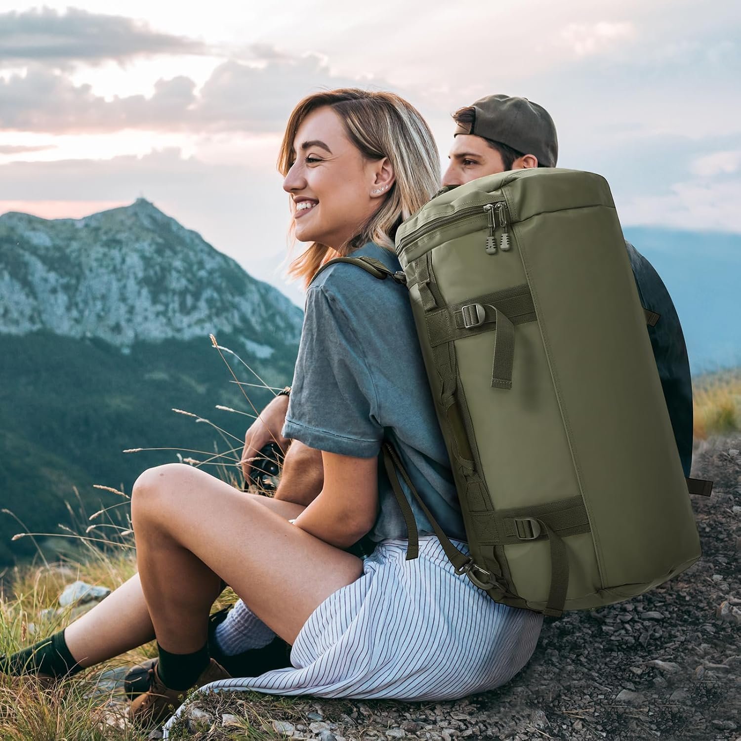 MIER Large Duffel Backpack Sports Gym Bag with Shoe Compartment, Heavy Duty and Water Resistant, Dark Green, 90L - Image 8