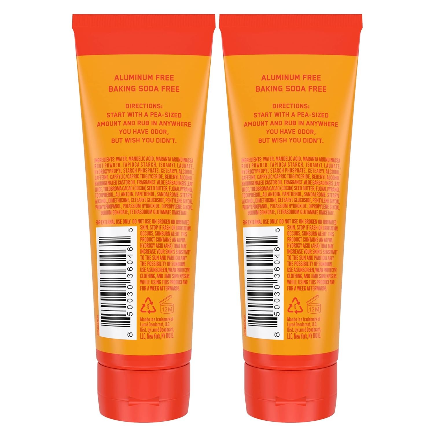 Mando Whole Body Deodorant For Men - Invisible Cream - 72 Hour Odor Control - Aluminum Free, Baking Soda Free, Skin Safe - 3 Ounce Tube (Pack of 2) - Bourbon Leather - Image 2