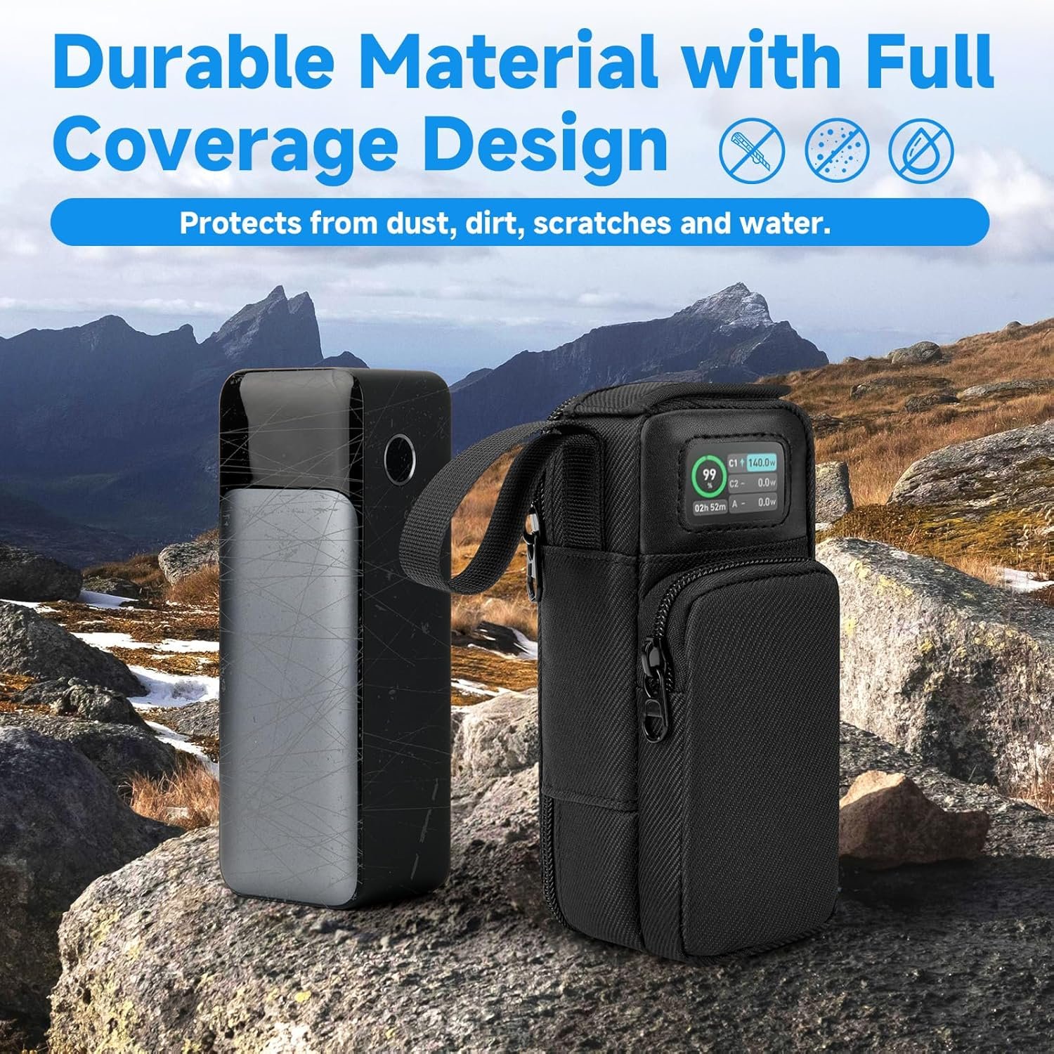 CaSZLUTION Travel Case for Anker 737 Power Bank 24,000mAh 3-Port, Protective Storage Bag Pouch for Anker 737 PowerCore 24K Portable Charger (Case Only) - Black - Image 4